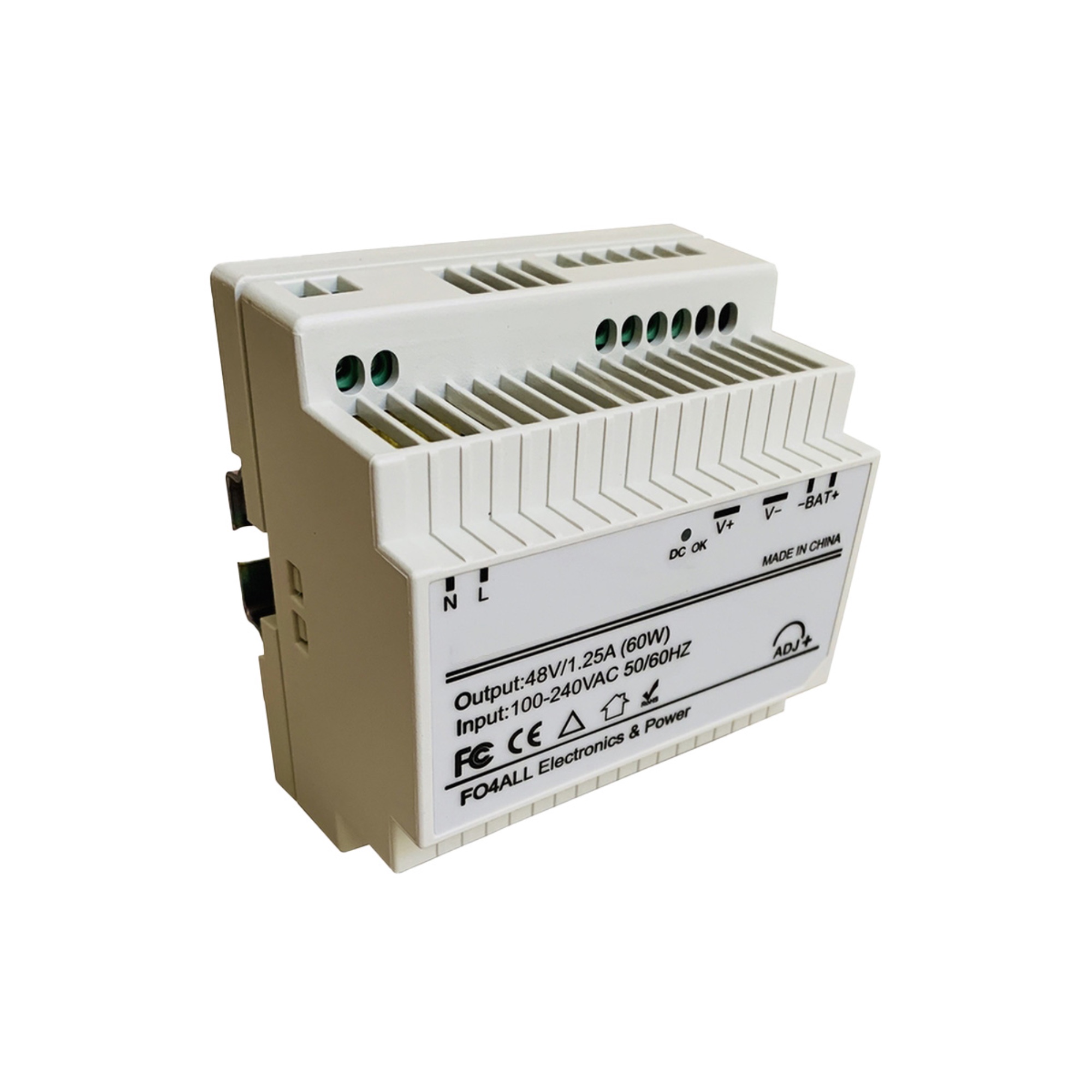 SSF-DIN-48V-PS | AC 100-240V INPUT TO DC 48V 60W INDUSTRIAL POWER SUPPLY