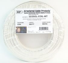 22-4SOL-COIL-WT | 4C/22 AWG Solid Copper PVC (Coil pack) Security Alarm Cable WHITE - 500 FT
