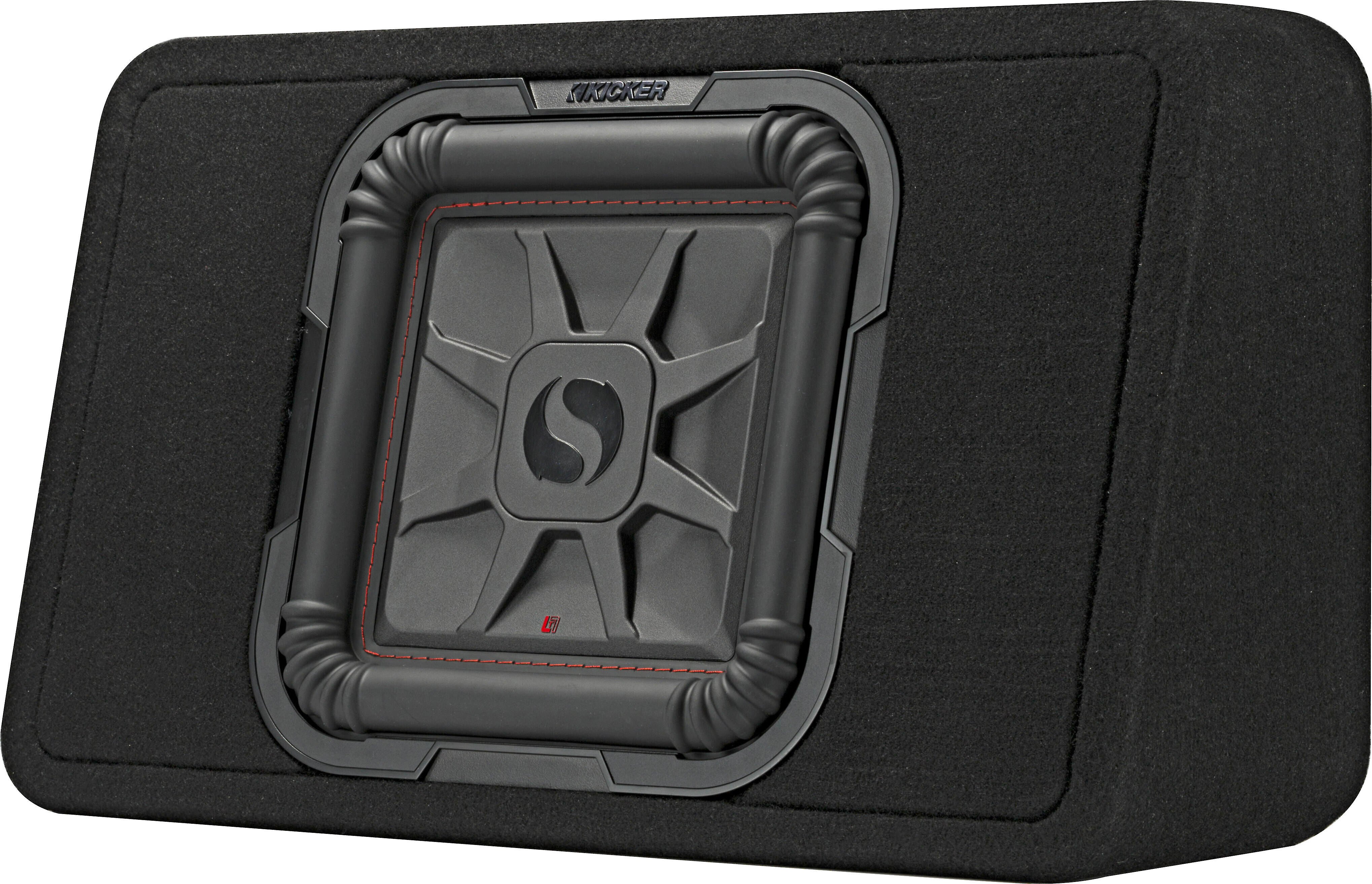 46TL7T102 | Sealed 2-ohm enclosure with single 10" L7T Series shallow-mount square subwoofer