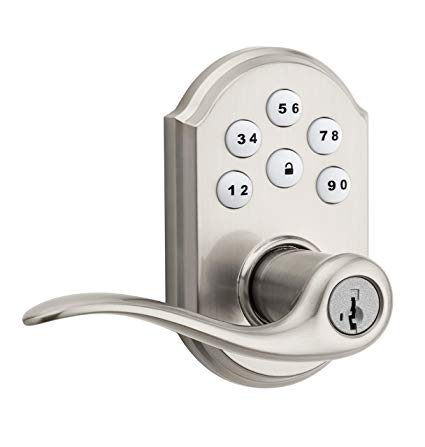 99120-037| 912 SmartCode Electronic Tustin Lever with Z-Wave Technology, Satin Nickel