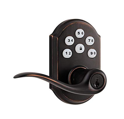 99120-038 | 912 SmartCode Electronic Tustin Lever with Z-Wave Technology, Venetian Bronze