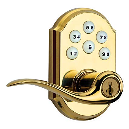 99120-039 | 912 SmartCode Electronic Tustin Lever with Z-Wave Technology, Polished Brass