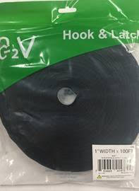 A2V-HL-12-BK | 1/2" X 100' Hook & Latch Velcro