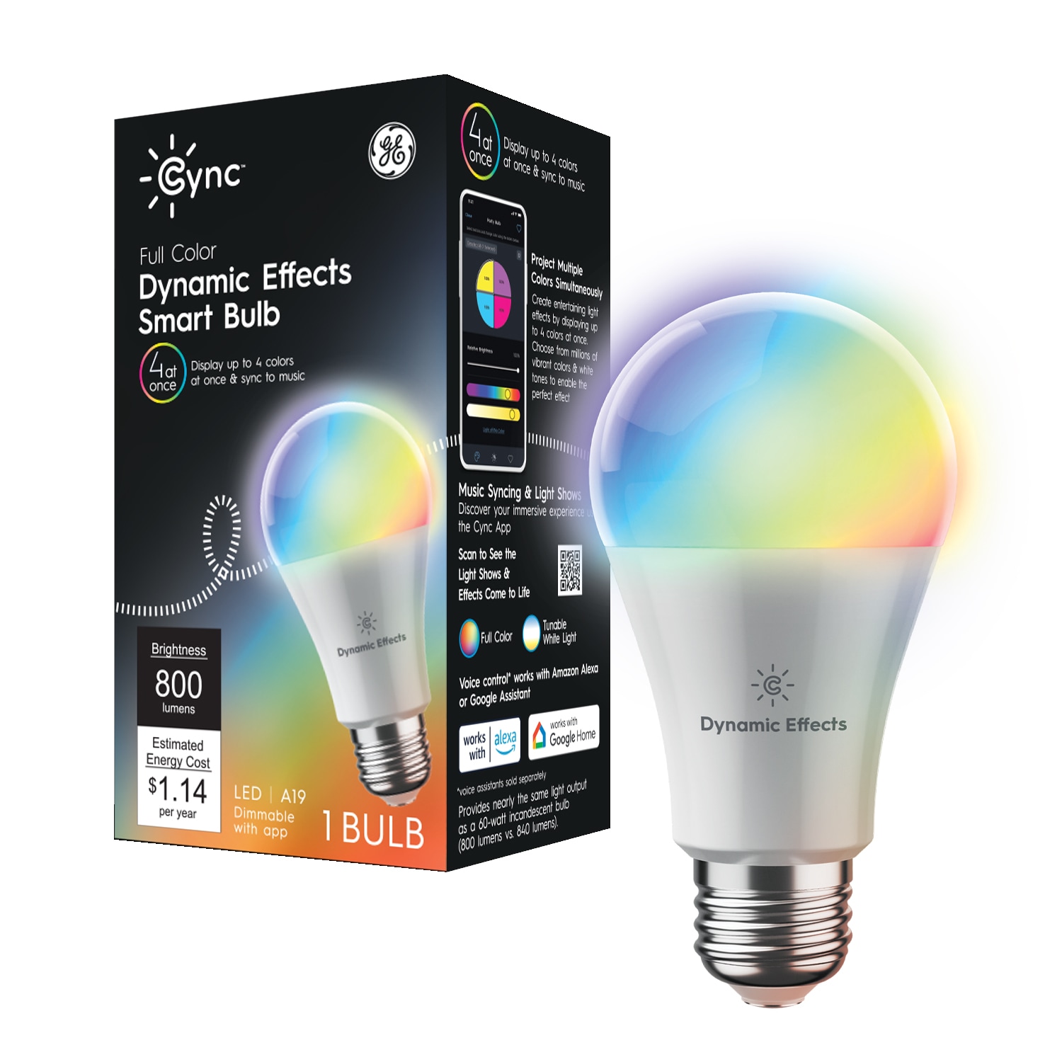 93130405 | 60-Watt EQ A19 Full Spectrum Medium Base (e-26) Smart LED Light Bulb