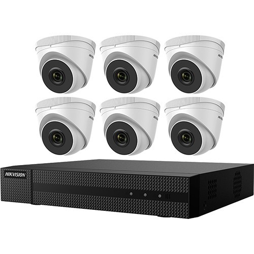 8 Ch Nvr Kit W/ 6 Turret Cams 4mp Cameras & 2tb Hdd