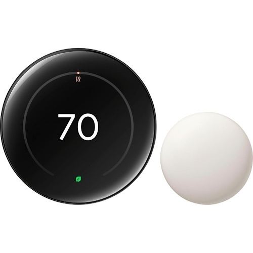 GA05560US | Google Nest Learning Thermostat (4th Gen) with Nest Temperature Sensor (2nd Gen), Polished Silver