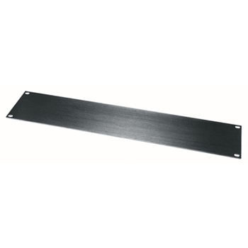 HBL2 | 2 RU Flat Blank Rack Panel, Black Brushed and Anodized Aluminum