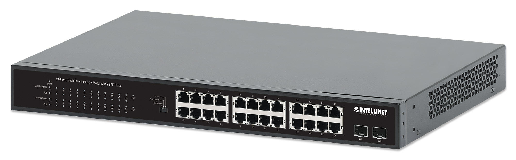 561891 | 24-Port Gigabit Ethernet PoE+ Switch with 2 SFP Ports