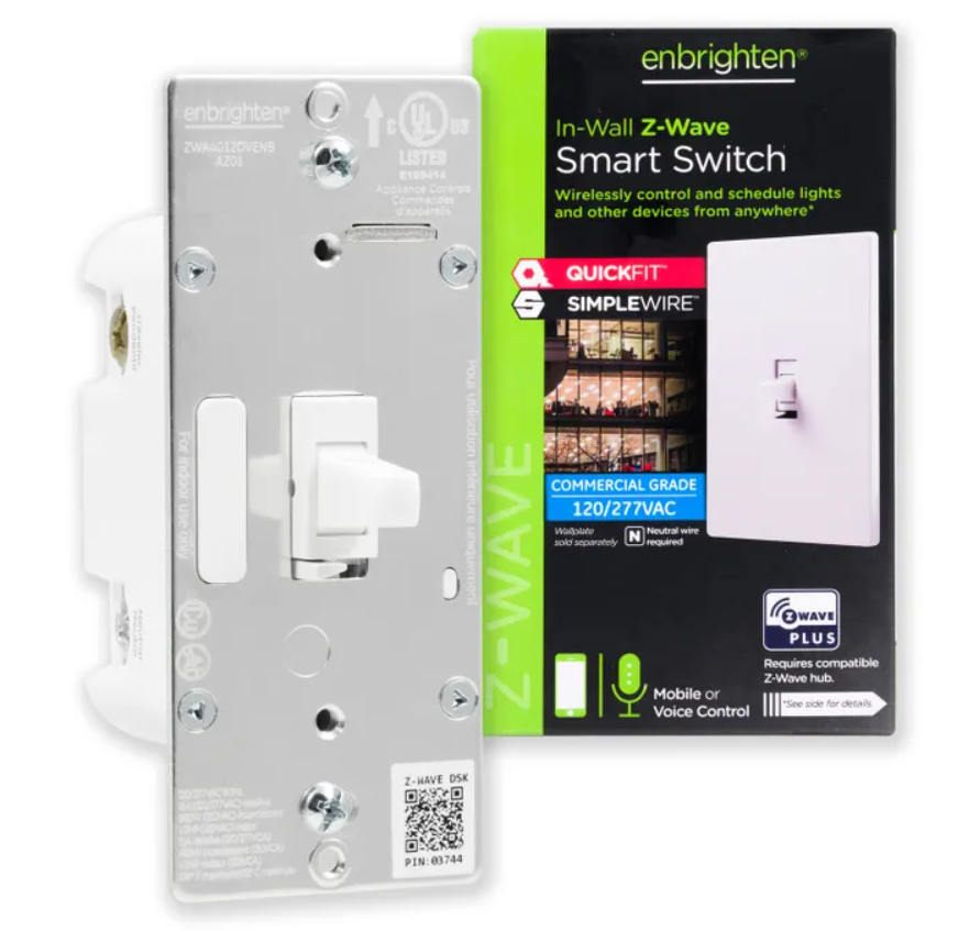 59383 | Z-Wave Plus Commercial Grade In-Wall Smart Toggle Switch, 700 Series, White