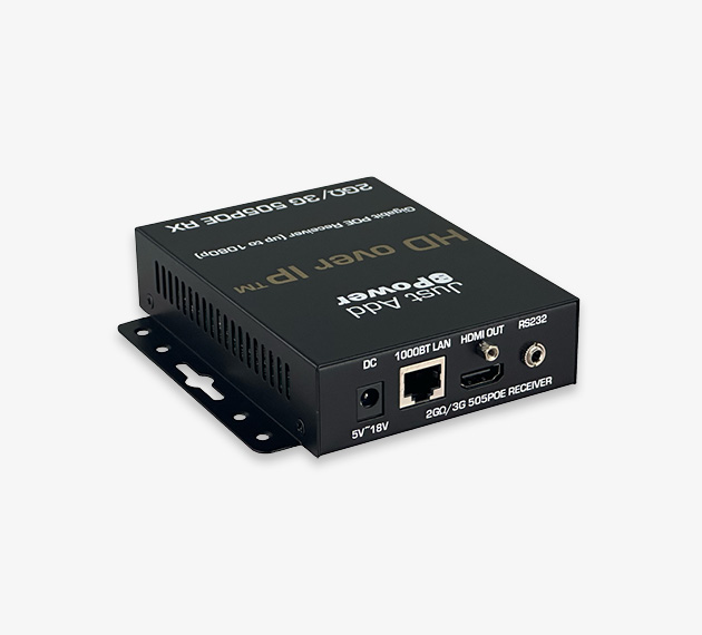 VBS-HDIP-505POE | Standard 2G/3G Receiver: 1080p HDMI Out, Network In, RS232
