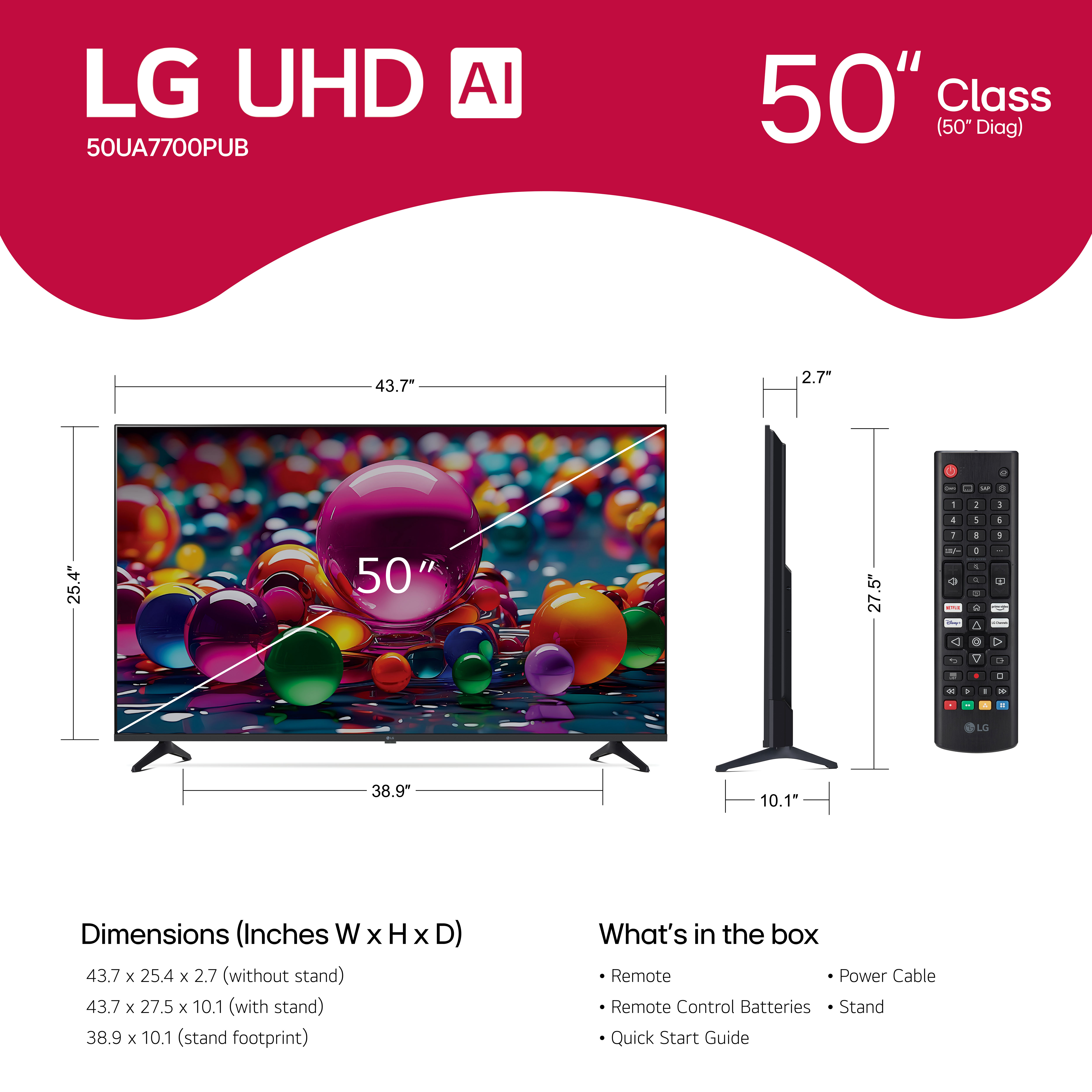 50UA7700 | 50" 4K UHD TV