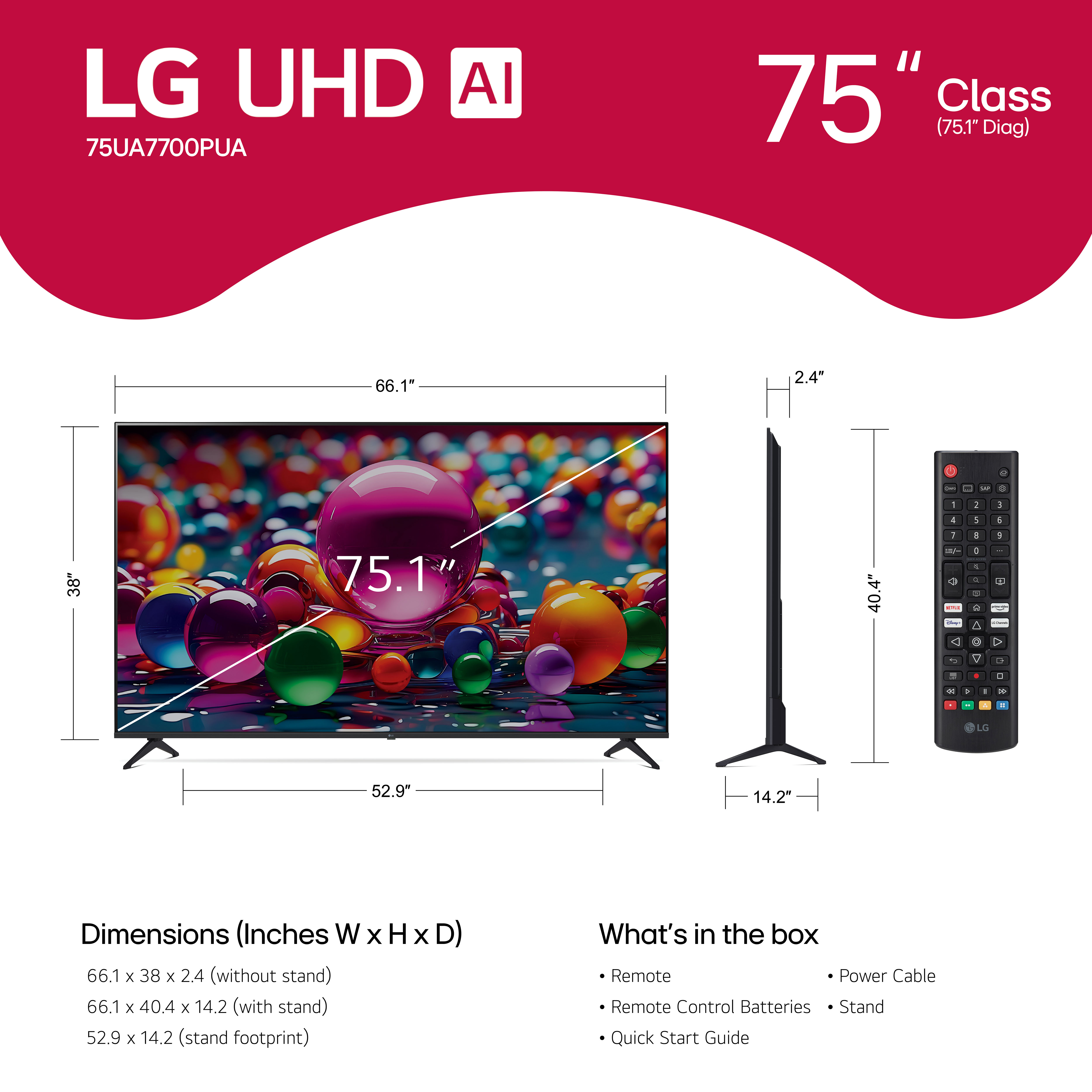 75UA7700 | 75" 4K UHD TV