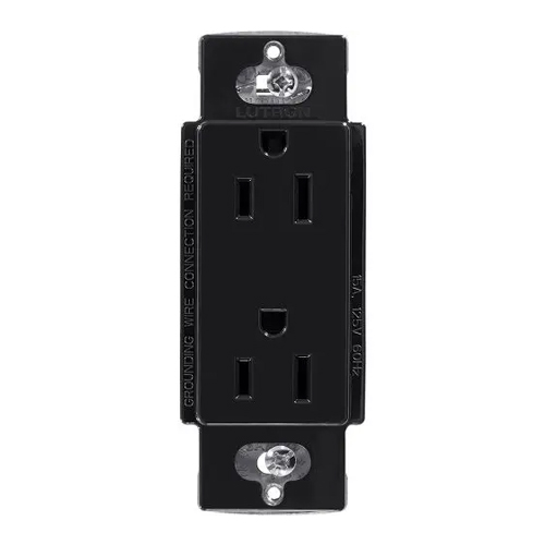CAR-15-BL | Claro 15A Duplex Receptacle,  Black