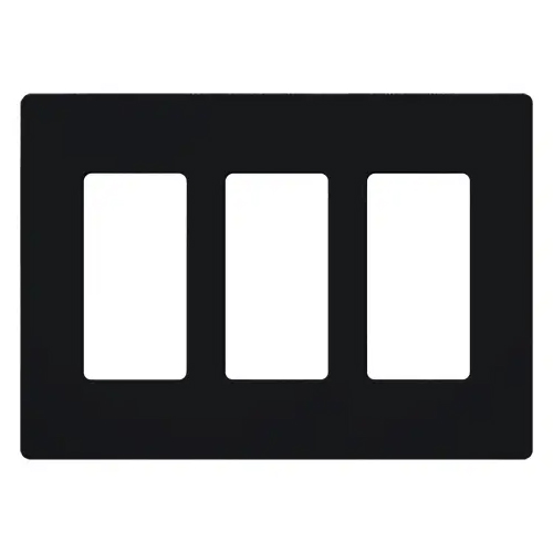 CW-3-BL | Claro Screwless Designer Wallplate, 3G, Black