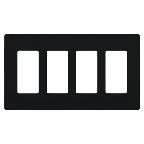 CW-4-BL | Claro Screwless Designer Wallplate, 4G, Black