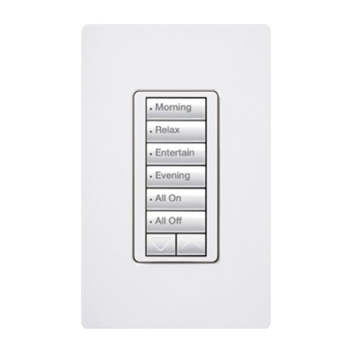 RRD-HN6BRL-WH | RadioRA 2 Seetouch CL Hybrid Keypad, 6-button w/ Raise-Lower, White