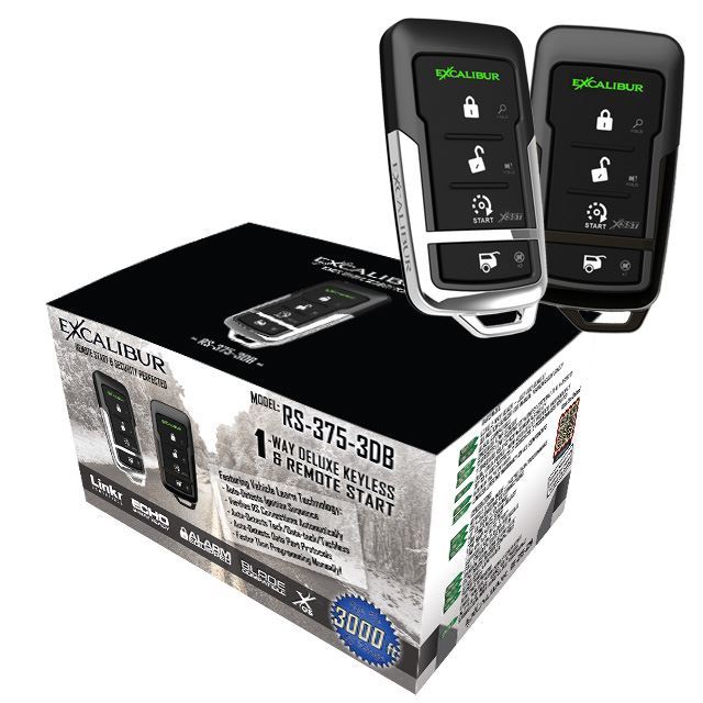 RS-375-3DB | 4 Button Remote Start 3000' Bl