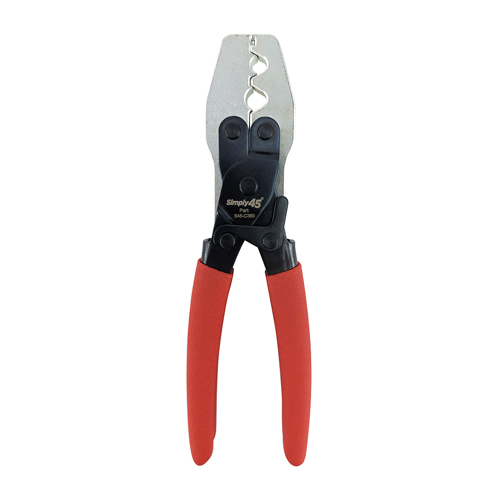 S45-C360 | Dual Cavity External Ground Crimp Tool – For Small and Large Cables – 1ea/Blister Card