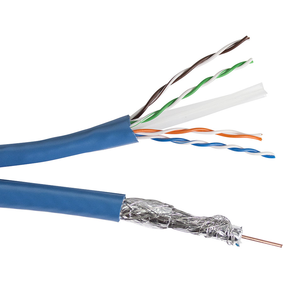 HNC-15 | 1 CAT6 & 1 RG6UQ 1000' BLUE