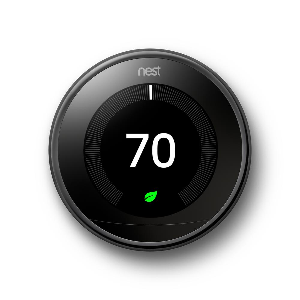 T3018US | Google Nest Learning Thermostat, 3rd Gen, Mirror Black