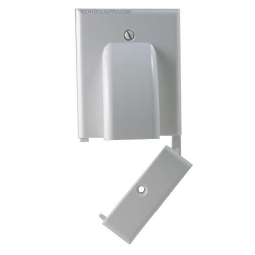 120617 | Hinged Bulk Cable Wall Plate - 1 Gang - White