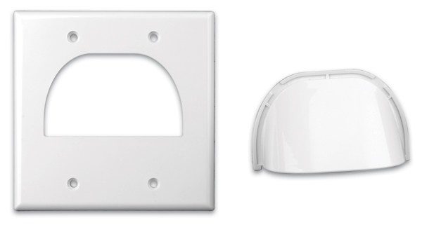 120624 | Custom Two-Piece Bulk Cable Wall Plate - 2 Gang - White